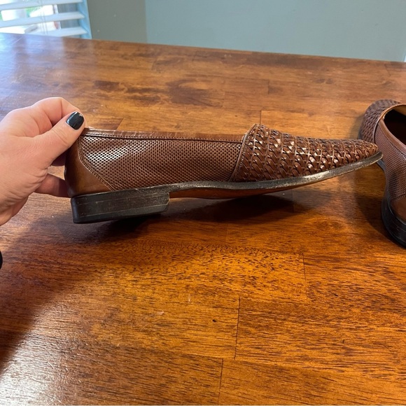 Martin Dingman men’s Made in Italy brown leather woven loafers size 11 - Picture 5 of 11
